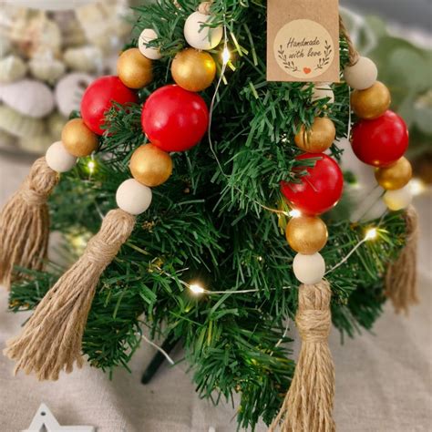 Christmas Beads Red Christmas Decor Beads