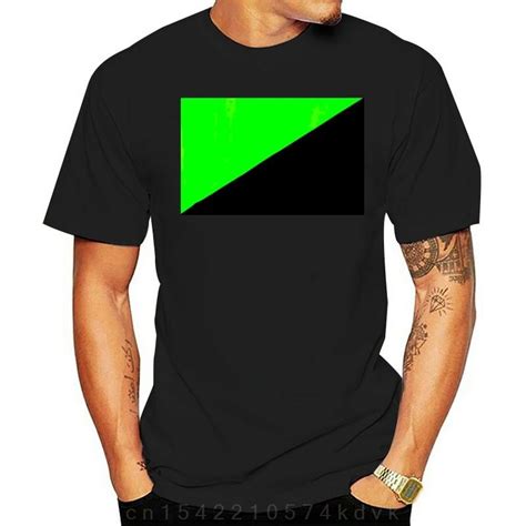 New Men Shirt Anarcho Primitivism Green Anarchy Flag Shirt Uygun