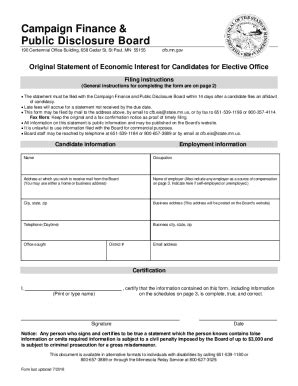 Fillable Online Campaign Finance Disclosure Calendar Cfb Mn Gov