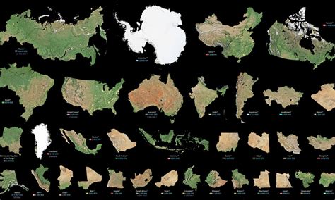 Proportional Map Of Earth - Gillie Donnamarie