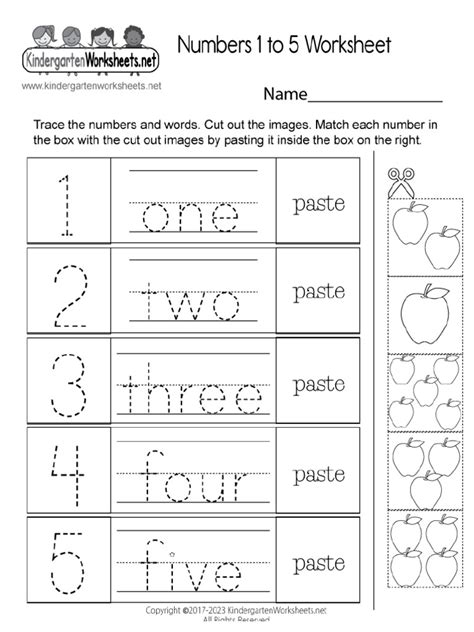 Free Printable Numbers 1 To 5 Worksheet | PDF