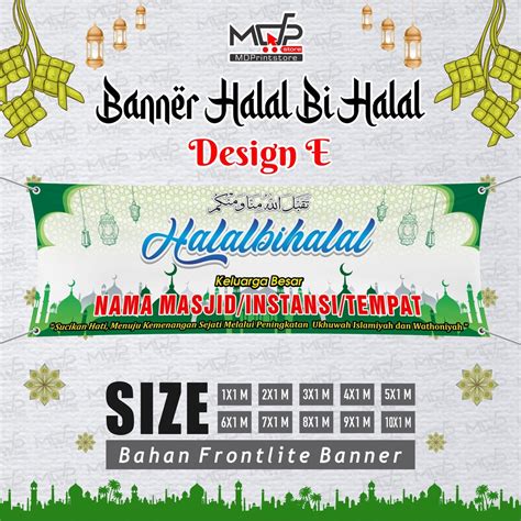 Jual Spanduk Halal Bi Halal X Idul Fitri Lebaran Custom Nama Instansi