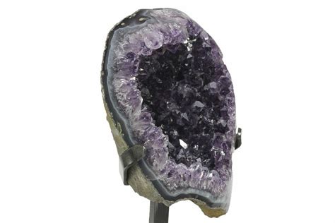 7 3 Dark Purple Amethyst Geode Section With Metal Stand 233933 For