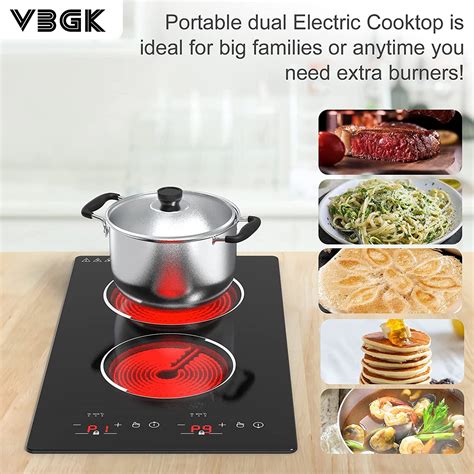 Free Shipping Vbgk Electric Cooktop 2 Burners 12 Inch 2000w Plug In Electric Burner Countertop