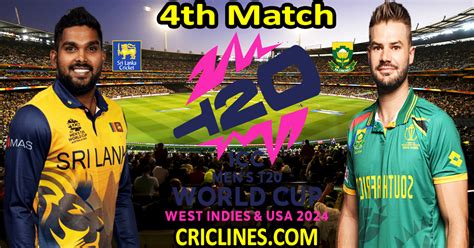 Today Match Prediction Sl Vs Sa Dream11 Icc T20 World Cup 2024 4th