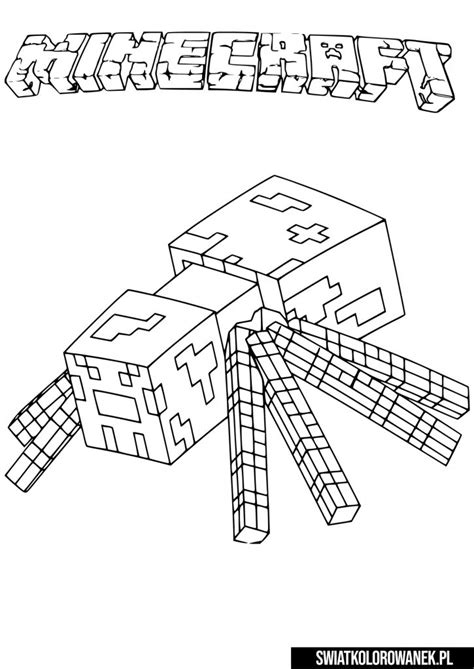 minecraft pająk spider coloring book Darmowe kolorowanki do druku