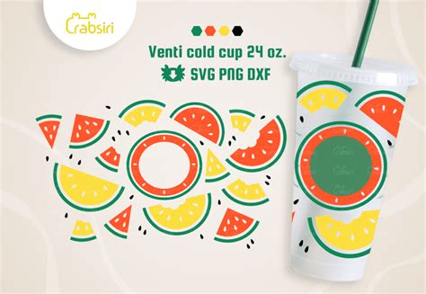 Watermelon Venti Cold Cup Oz Svg Crabsiri