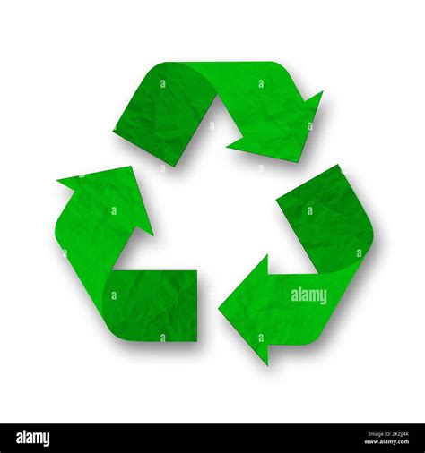 Recycling Symbol drei gefaltete grüne Pfeile für Recycling Papier