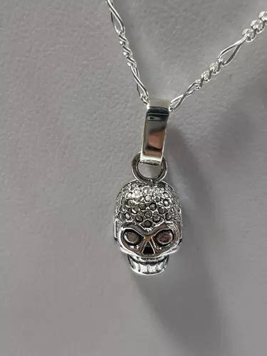 Dije De Calavera Pavonada Plata Ley 925 Incluye Cadena Meses sin interés