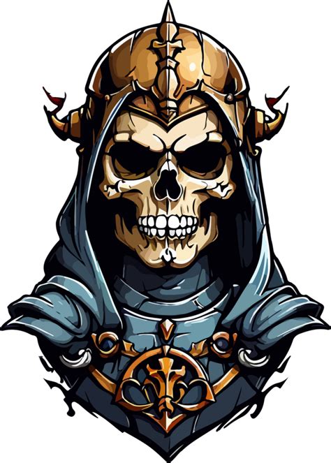 Paladin Skull Knight Cartoon Illustration Ai Generative 33246476 Png