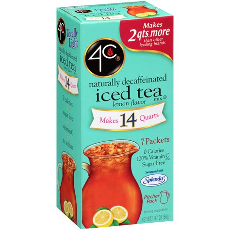 C Totally Light Sugar Free Decaffeinated Lemon Iced Tea Mix Ct