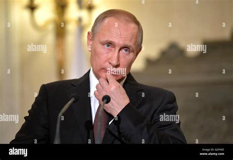 Russian President Vladimir Putin During A Joint Press Conference With