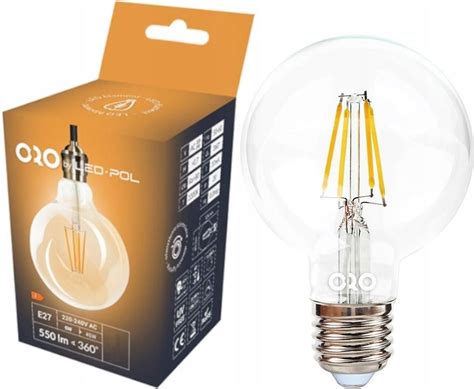 Led Pol Żarówka Led Filament E27 6w 4000k Ściemnialna Oro04177