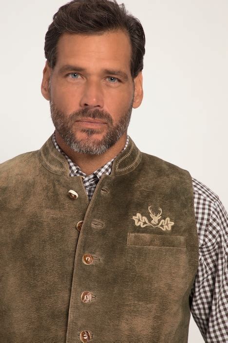 Gilet Traditionnel Bavarois Cuir Su D De Ch Vre Col Montant Tous