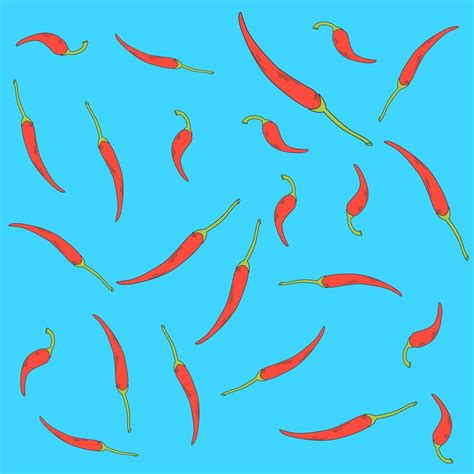 Seamless Pattern With Red Hot Chili Pepper Vector Illustration Of Chili Pepper Vector