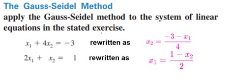 Solved The Gauss-Seidel Method apply the Gauss-Seidel method | Chegg.com