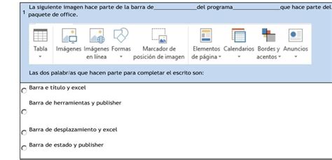 La Siguiente Imagen Hace Parte De La Barra De Paquete De Office