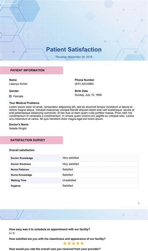 Patient Satisfaction Survey Template PDF Templates Jotform