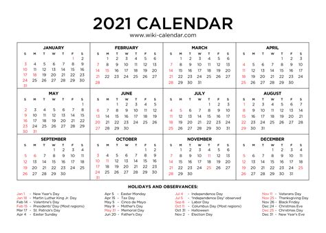 2021 Printable Calendars