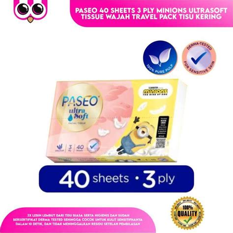 Jual Paseo Sheets Ply Minions Ultrasoft Tissue Wajah Travel Pack