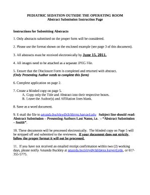 PEDIATRIC SEDATION OUTSIDE THE OPERATING ROOM Doc Template PdfFiller