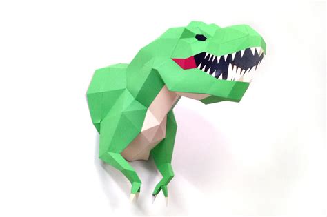 Diy T Rex Trophy D Papercraft By Paper Amaze Thehungryjpeg