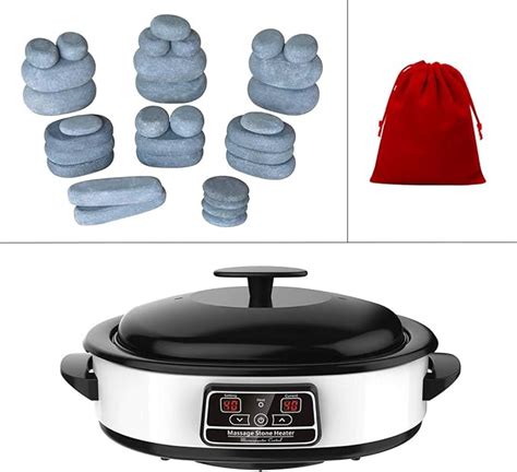 MassageMaster HOT Stone Massage KIT 31 Basalt Stones 4 25 Litre Digital Hot Stone Heater