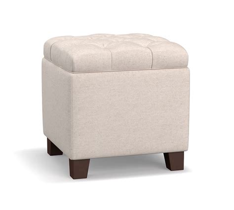 Lorraine Tufted Upholstered Storage Cube Pottery Barn