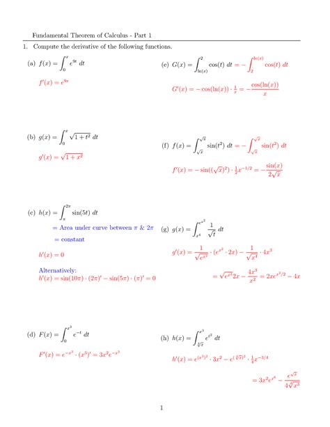 31 Fundamental Thm Part 1 Key Fundamental Theorem Of Calculus Part