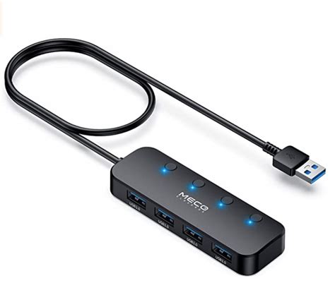 Meco Eleverde Ports Usb Hub Mit Unabh Ngigen Schaltern F R Nur