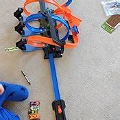 Hot Wheels Track Set And Toy Car Large Scale Motorized Track With Corkscrew Loops Crash