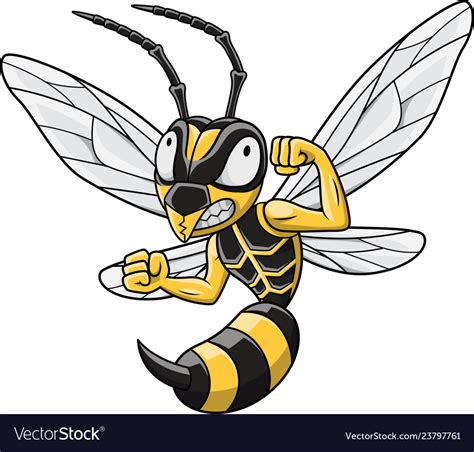 Cartoon Hornet Mascot Royalty Free Vector Image