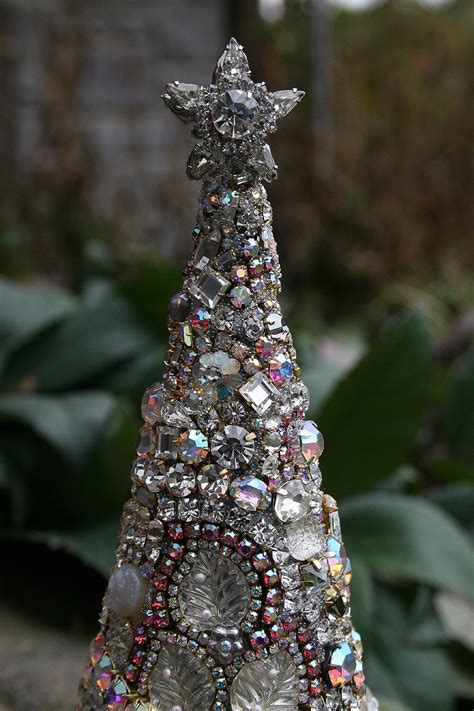 Jeweled Tree Crystals Rhinestones Encrusted Jewelry Christmas Etsy