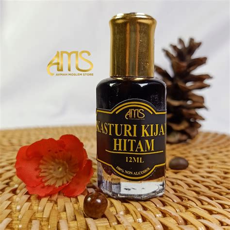 Jual PARFUM SHALAT AROMA KASTURI KIJANG HITAM 12ML 100 FULL BIBIT