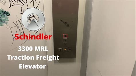 Vandalized Schindler 3300 MRL Traction Elevator at Plaza Vía Puerta de