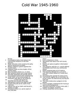 Cold War Crossword Puzzle By Mac S Teaching Tpt