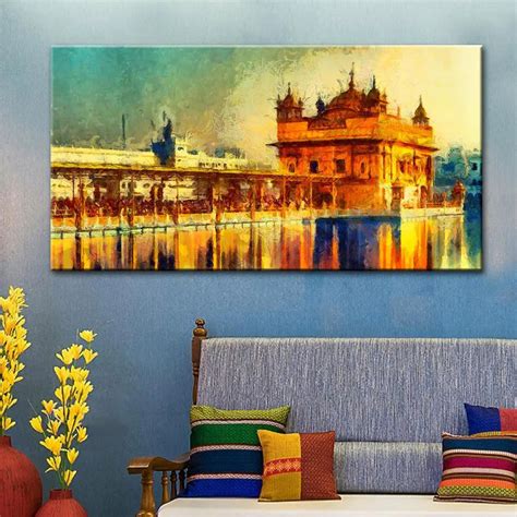 Golden Temple Canvas Printed Painting - WallMantra