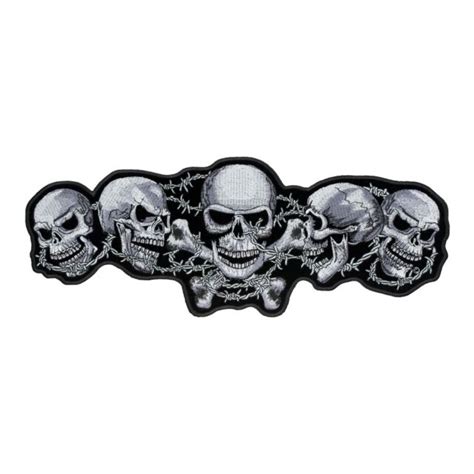 Skulls Crossbones Barbed Wire Patch Skull Back Patches EBay