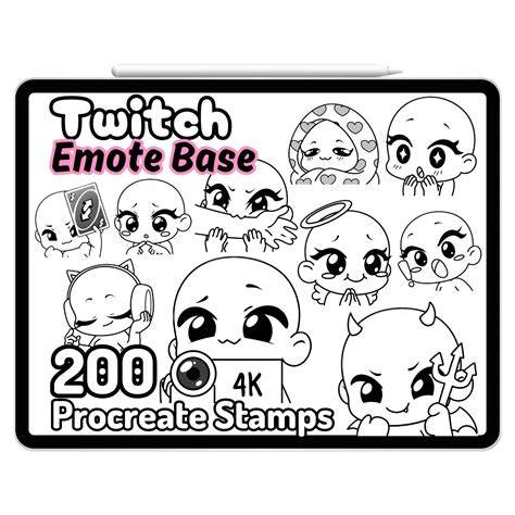 Procreate Twitch Emote Base Ych Diy Discord Lashes Badges Chibi