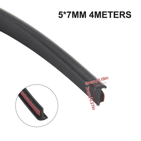 4m T Shape Rubber Car Door Seal Strip Hood Trunk Edge Weatherstrip