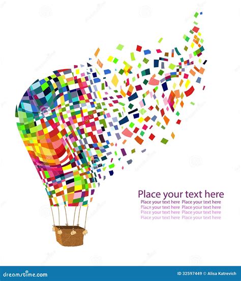 Hot Air Balloon With Bird Stock Vector Illustration Of Banner