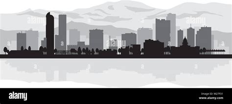 Denver City Skyline Silhouette Background Vector Illustration Stock