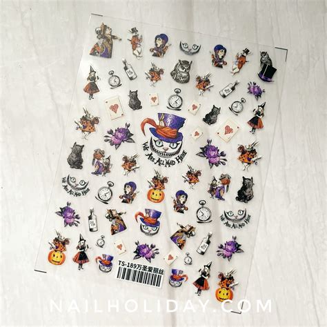 5D Alice Halloween Nail Sticker