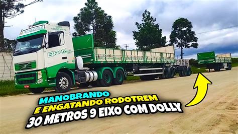 MANOBRANDO E ENGATANDO RODOTREM 30 METROS 9 EIXO DOLLY YouTube