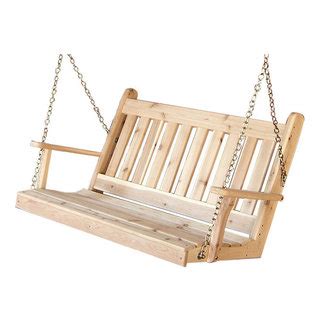 Cedar Traditional English Porch Swing 4 Foot Craftsman Porch