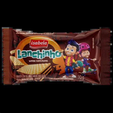 Biscoito Wafer Lanchinho Recheio De Chocolate Isabela Pacote 30g