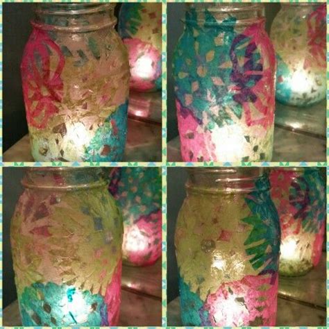 Mason Jar Luminaries Tissue Paper Snowflakes And Mod Podge Mason Jar