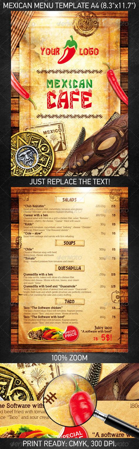 Mexican Menu Template Psd Template By 4ustudio On Deviantart