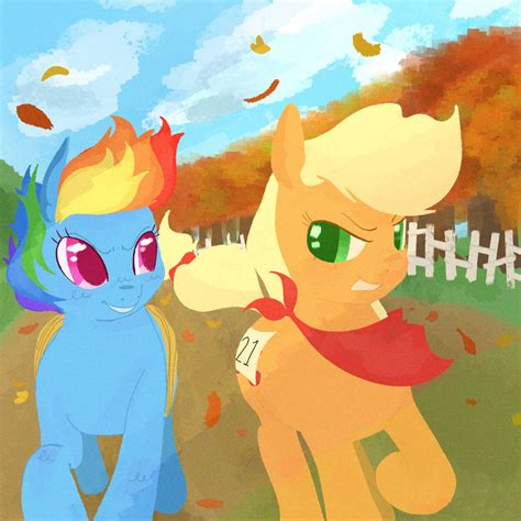 Applejack vs Rainbowdash by Chubbylime69 on DeviantArt