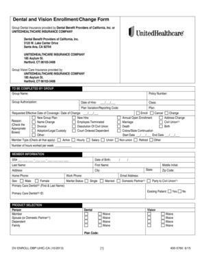 Fillable Online Enrollmentchange Form Fax Email Print Pdffiller